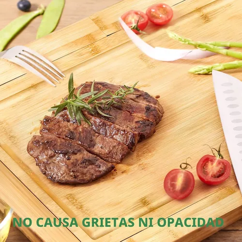Vista 6 de Hifybaty - Tabla de cortar sobre el fregadero, tabla de cortar extensible sobre el fregadero, tablas de cortar de bambú con ranura para jugo, tabla