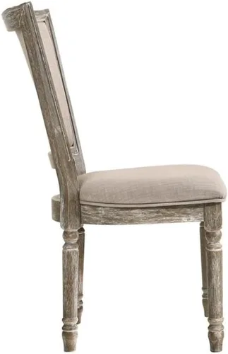 Vista 4 de Acme Gabrian - Silla auxiliar de comedor tapizada en gris recuperado (juego de 2)