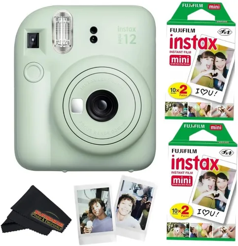 Vista 11 de Fujifilm Instax Mini 12 - Cámara instantánea (rosa flor) y paquete de película extra Fujifilm Instax Mini (40 hojas), cámara de película instantánea