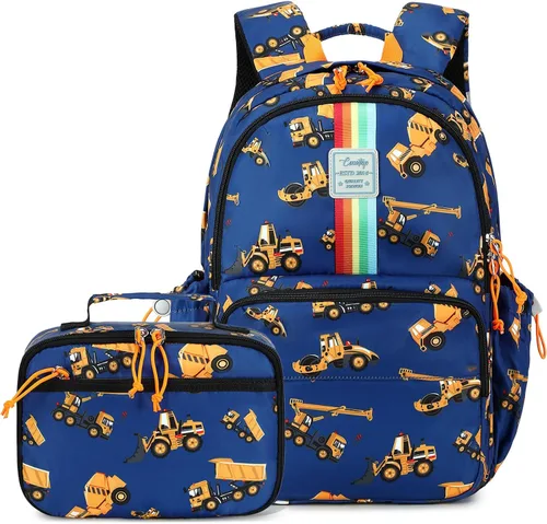 Vista 52 de CAMTOP - Conjunto de mochila y lonchera con estampados divertidos para niños de preescolar y primaria), Y0058-2
