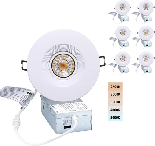 Vista 16 de POPANU Foco giratorio de cardán empotrado sin canless de 5 CCT de 3 pulgadas, lámpara de techo de globo ocular de 3 pulgadas, luces empotrables Negro