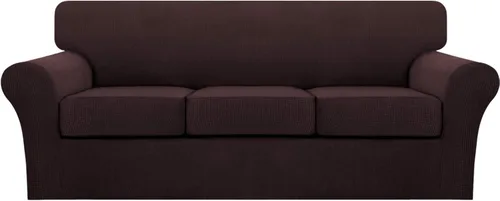 Vista 40 de Turquoize 2 fundas para sillas de sala de estar, funda de sofá con fundas de cojín individuales, funda de muebles para sillas (silla, beige biscotti)