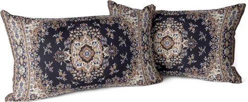 Vista 36 de Snycler Fundas de Almohada Decorativas Bohemias 16x16 pulgadas Juego de 2 Patrón de Alfombra Bohemia de Doble Cara Algodón Suave Funda de Cojín