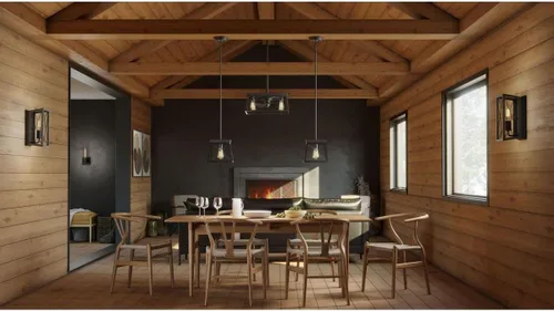 Vista 4 de Progress Lighting Briarwood - Aplique de pared, roble negro