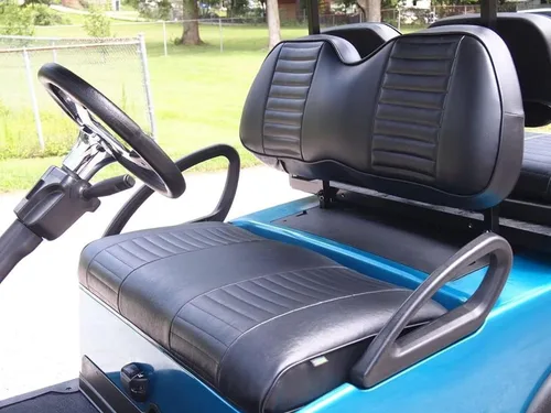 Vista 19 de Cubiertas de asiento delantero para carrito de golf EZGO Medalist, TXT 1994-2013 de Huskey, ajuste personalizado, estilo plisado negro, vinilo