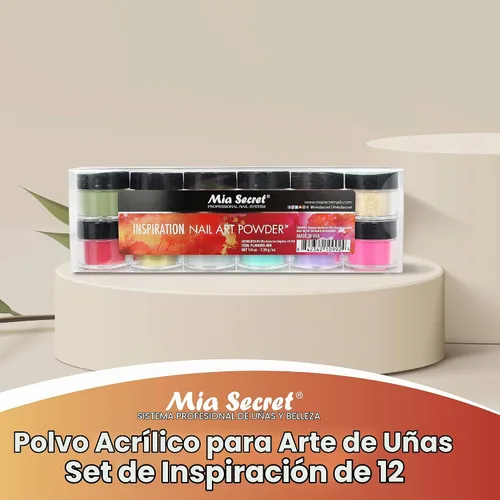 Vista 5 de Mia Secret - Polvo acrílico para uñas (12 unidades), colección frutal