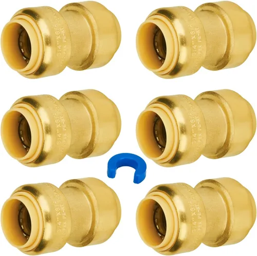 Vista 16 de SUNGATOR Acoplamiento recto a presión de 1 pulgada, PEX de empuje para conectar, cobre, CPVC, accesorios de plomería de latón sin plomo con clip