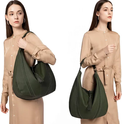 Vista 4 de Bolsos Hobo para mujer, bolsos grandes, bolsos de diseñador de piel sintética de gran tamaño, bolsos cruzados de hombro elegantes
