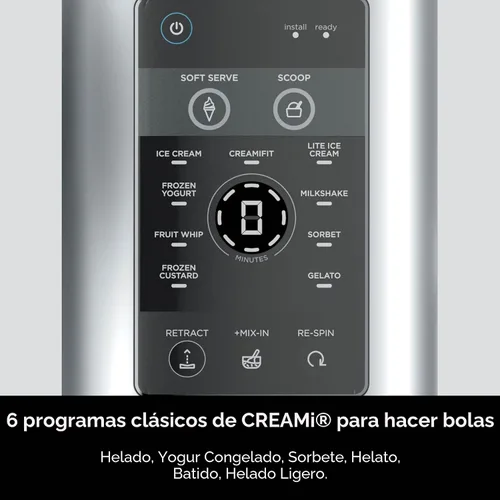 Vista 5 de Ninja CREAMi - Remolino (reacondicionado) para hacer helados y servir suaves, sorbete, batido, yogur congelado, programa bajo en calorías 13 en 1