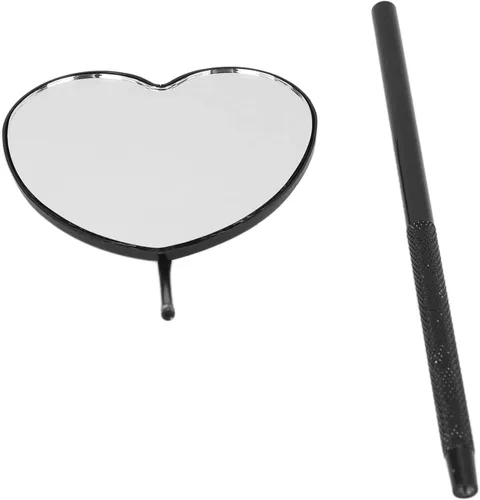 Vista 8 de Espejo de extensión de pestañas, espejo de pestañas en forma de corazón, herramienta profesional portátil de acero inoxidable para extensión
