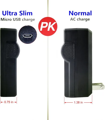 Vista 4 de Kastar Batería (X2) y cargador USB delgado para Nik EN-EL20, ENEL20, EN-EL20a y Nik Coolpix A, Nik 1 AW1, 1 J1, 1 J2, 1 J3, 1 S1, 1 V3 y cámaras