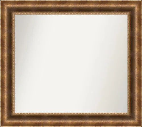 Vista 356 de Amanti Art Espejo de pared personalizado no biselado (25 x 25 pulgadas), marco de bronce acentuado, varios tamaños personalizados, espejo de baño