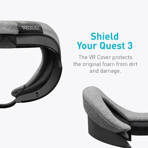 Vista 5 de VR Cover for Meta Quest 3 - Washable Hygienic Cotton Cover (Dark Grey, 2 pcs)