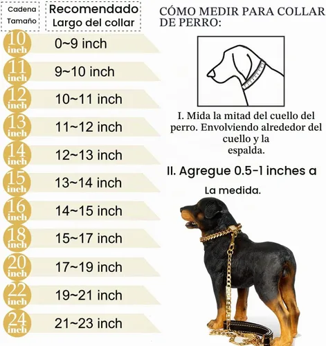 Vista 5 de Collar para perro de lujo de acero inoxidable personalizado, 14 mm, oro de 18 quilates, collar de entrenamiento de lujo para perro, Dorado