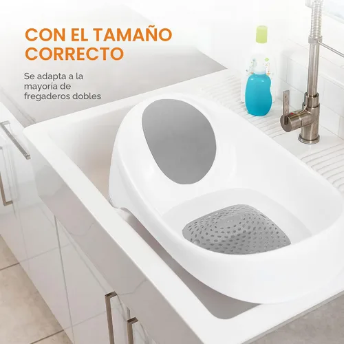 Vista 4 de Boon Soak 3 Stage Baby Bathtub - Tina de baño para bebé de 3 etapas Boon - Tina de baño con tres posiciones de soporte para recién nacidos a niños
