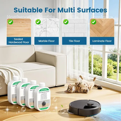 Vista 9 de CPLIKE Paquete de 4 soluciones de limpieza de suelos compatibles con robots combinados Roomba Plus 405/4020 / 505/507 Max 705/707, concentrado