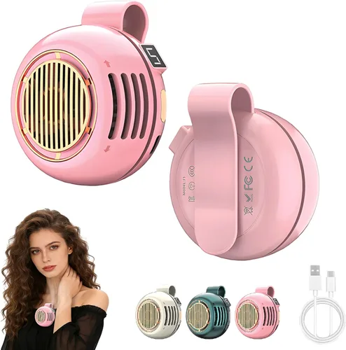 Vista 9 de Mini ventilador portátil sin aspas con clip, ventilador de clip de 5 Verde