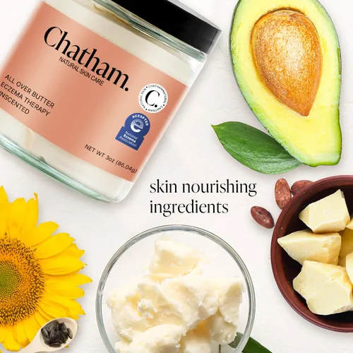 Vista 5 de Chatham Natural Skin Care Crema para aliviar el eccema All Over Butter de 3 onzas, piel seca, picazón, cara, pies y manos. Confiada por familias