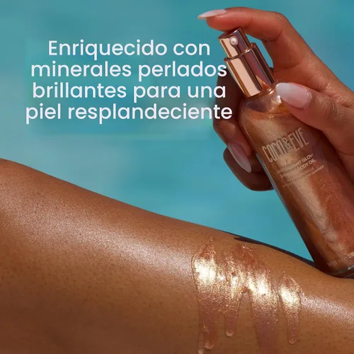 Vista 3 de Coco & Eve Aceite corporal antioxidante Glow Shimmer - Iluminador ligero de piel con minerales perlados, purpurina natural, antioxidantes