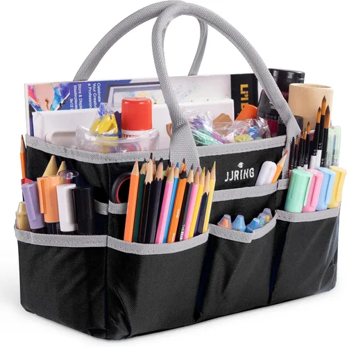 Vista 18 de Jjring Fundamental Organizer - Bolsa de nailon 600D para artistas, borde azul