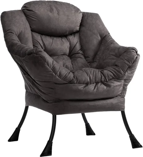 Vista 41 de HollyHOME Silla perezosa con otomana plegable, sillón cómodo y reposapiés plegable, sofá de ocio silla de lectura y reposapiés para sala de estar