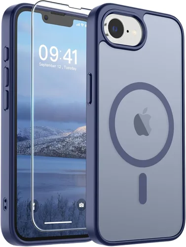 Vista 347 de SUPFINE Funda magnética para iPhone SE 2022 (3ª)/2020 (2ª), iPhone 8 (compatible con MagSafe) (protección contra caídas de grado militar), funda