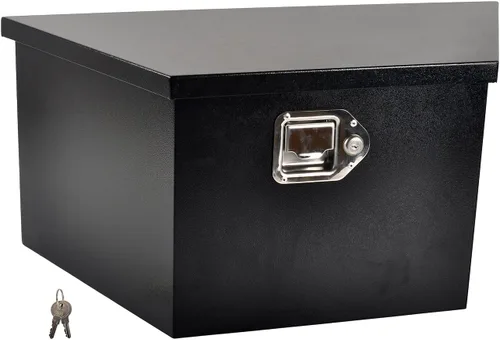 Vista 13 de Caja de herramientas de acero negro de 24 pulgadas, para camioneta, coche, remolque, almacenamiento en exterior, organizador de herramientas