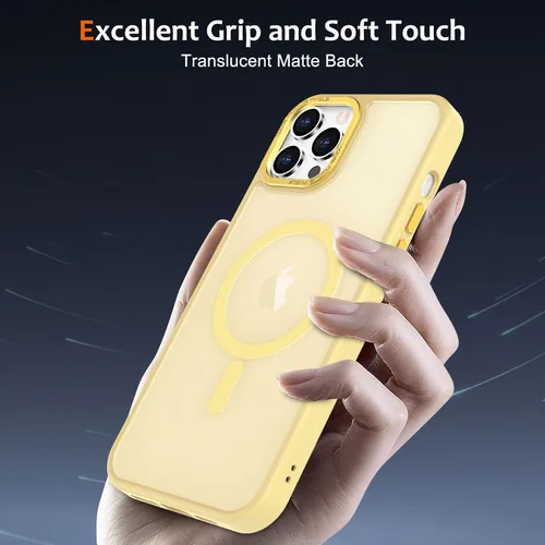 Vista 656 de Anuck - Funda magnética para iPhone 11 compatible con MagSafe, carcasa trasera mate translúcida dura, borde de TPU, delgada, resistente a impactos