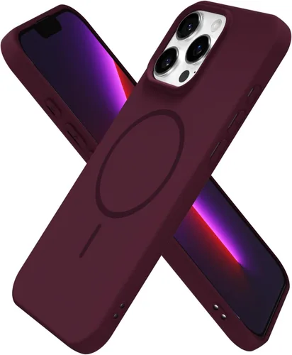 Vista 210 de Oakxco Funda de Silicona Mag Safe para iPhone 12 Pro Max, Funda Magnética Delgada y Fina Compatible con Carga Inalámbrica MagSafe, Bonita Funda