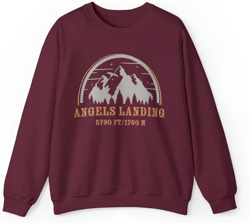 Vista 3 de Zion National Park Camping Zion Poster Angels Landing Mountains Sweatshirt - NPT116ALL