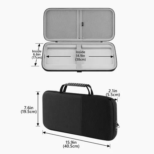 Vista 4 de GEEKRIA Logitech MK470 - Funda protectora de viaje para teclado y mouse Logitech MK470, compatible con Logitech MK470 / K585 / K580 (gris oscuro)