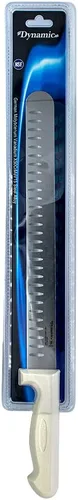 Vista 2 de Dynamic Pro-Grip, Santoprene, Softgrip - Cortador de asado de 12 pulgadas, cuchillo Granton, blanco, grande