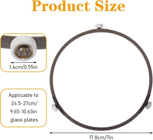 Vista 4 de Anillo giratorio de microondas de 7 pulgadas, piezas de repuesto para microondas, anillo giratorio para microondas, accesorios para placas de vidrio