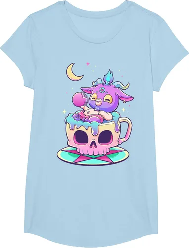 Vista 15 de Kawaii Pastel Goth Cute espeluznante Pentáculo Baphomet - Camiseta de cabra, Negro