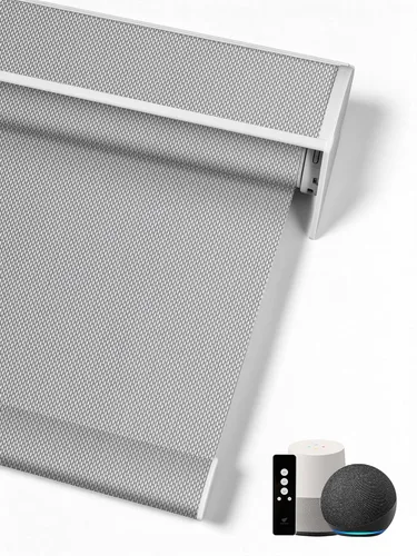 Vista 45 de SmartWings Persianas Enrollables Inteligentes Motorizadas con Filtro de Luz, Persianas Eléctricas con Control Remoto para Ventanas Compatibles