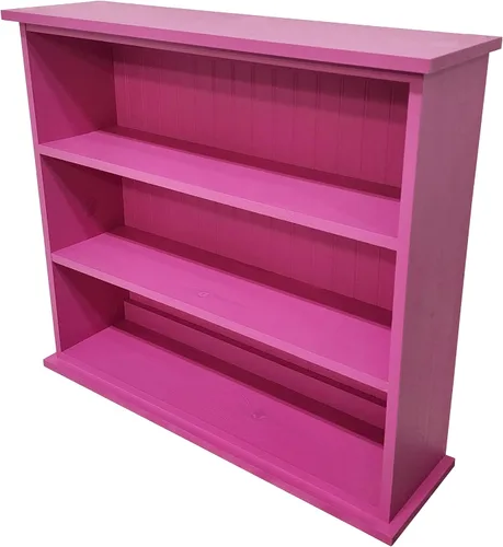 Vista 8 de Sawdust City Estantería de madera maciza (salvia maciza) 36" W x 10" D x 32" H, Three Openings, Ships in 3 Pieces, Assembly Required Verde sólido
