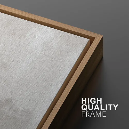 Vista 423 de SIGNFORD - Set de obras de arte en lienzo enmarcado para pared, ilustraciones abstractas de neblina del desierto en tonos neutros beige y marrón