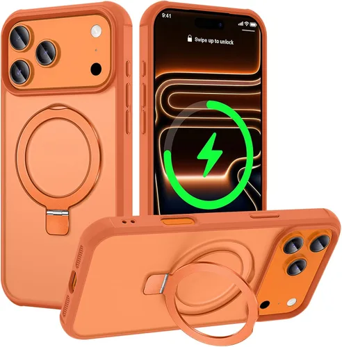 Vista 141 de CHAOFEnG Funda magnética compatible con iPhone 11 con soporte, prueba de caídas de grado militar, compatible con imán, anillo translúcido, parte