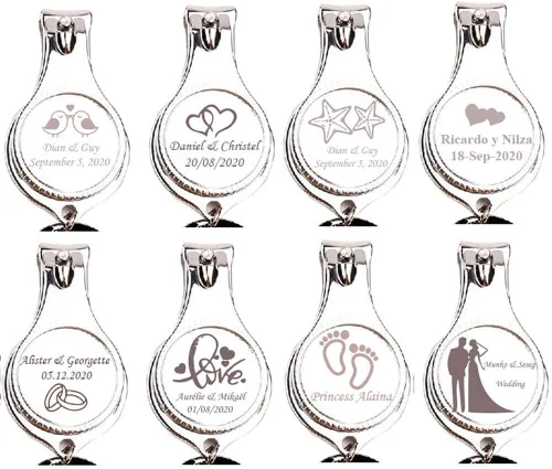 Vista 4 de 100 unidades de abrebotellas personalizadas, cortaúñas, llavero versátil y duradero, regalos de fiesta privados personalizados para bodas
