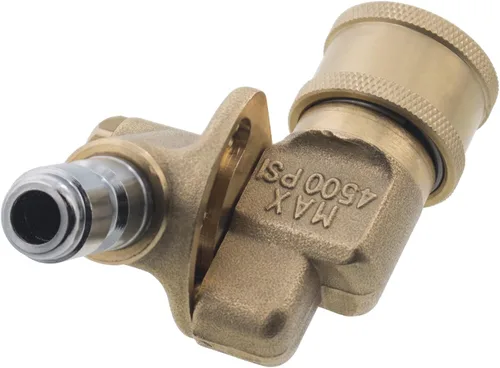 Vista 5 de Lavadora a presión 1/4" 120 grados pivotante acoplador de latón de conexión rápida 4500 PSI