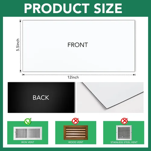 Vista 3 de BEST CHOICE MAGNETS Paquete de 4 cubiertas magnéticas de ventilación fuertes de 5.5 x 12 pulgadas High Strength Magnetic Vent Cover for Floor Wall