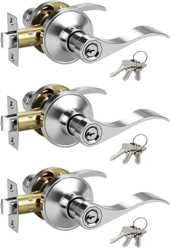 Vista 19 de Manija de puerta con llave y cerradura semejantes. Manija negra mate de puerta en combinación con llave. Manija de puerta estilo vintage negra, Negro