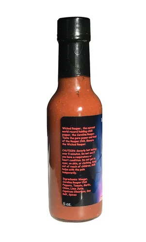 Vista 3 de Carolina Reaper Hot Salsa Wicked Reaper con 6 Chili Peppers World 's Hottest Peppers