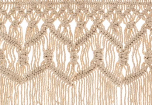 Vista 7 de Cenefa de algodón texturizado de macramé bohemio – Cortinas de ventana de cocina y decoración de pared – Cenefa de macramé – Cortinas para ventana