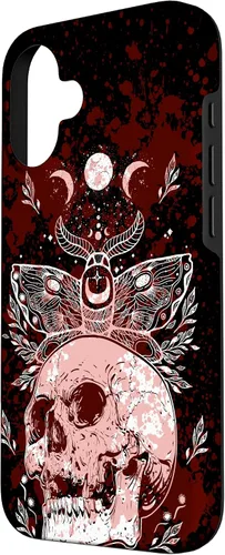 Vista 2 de Death Moth Gothic Dark Witch Occult Wiccan Goth Moon Pattern Case for iPhone 16