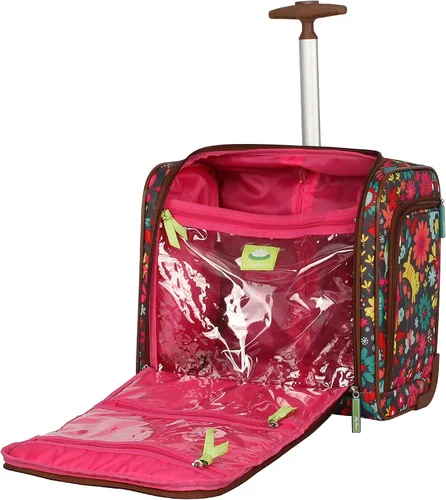 Vista 5 de Lily Bloom Designer - Maleta de viaje de 15 pulgadas para viajes cortos fin de semana negocios equipaje ligero maleta de 2 ruedas giratorias bajo