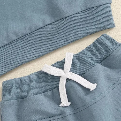 Vista 74 de Conjunto de sudadera de manga larga con cuello redondo y pantalones deportivos para bebés, ropa de invierno para bebé
