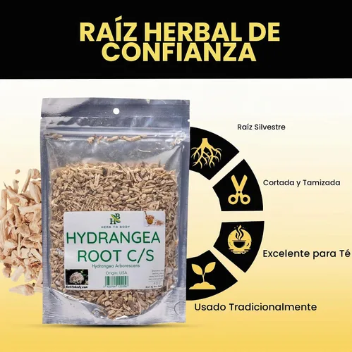 Vista 2 de Herb To Body Raíz de hortensia C/S - Cortada y tamizada - Wildcrafted - 4oz