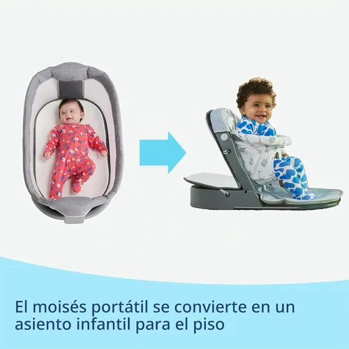 Vista 3 de Graco Pack ’n Play Sit ’N Grow Playard, Cuna portátil para bebé, Asiento ajustable, Almacenamiento incorporado