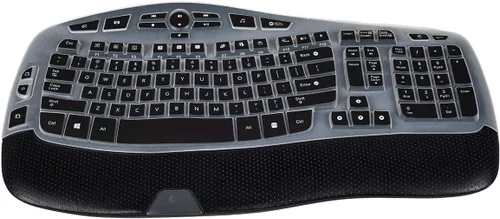 Vista 2 de CaseBuy Funda para teclado compatible con Logitech K350 MK550 MK570, accesorios de teclado inalámbrico Wave K350 MK550, protector de silicona